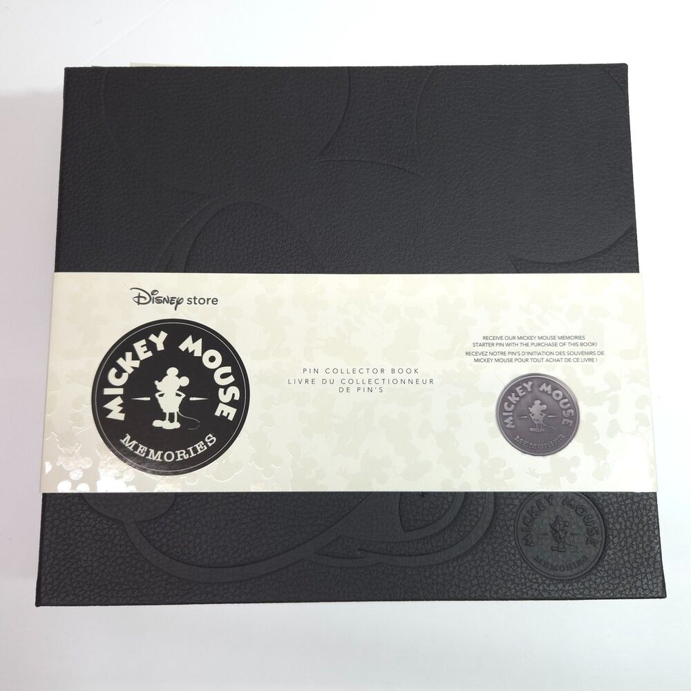 Disney Store Mickey Mouse Memories Pin Collector Book Album & Starter Pin Set